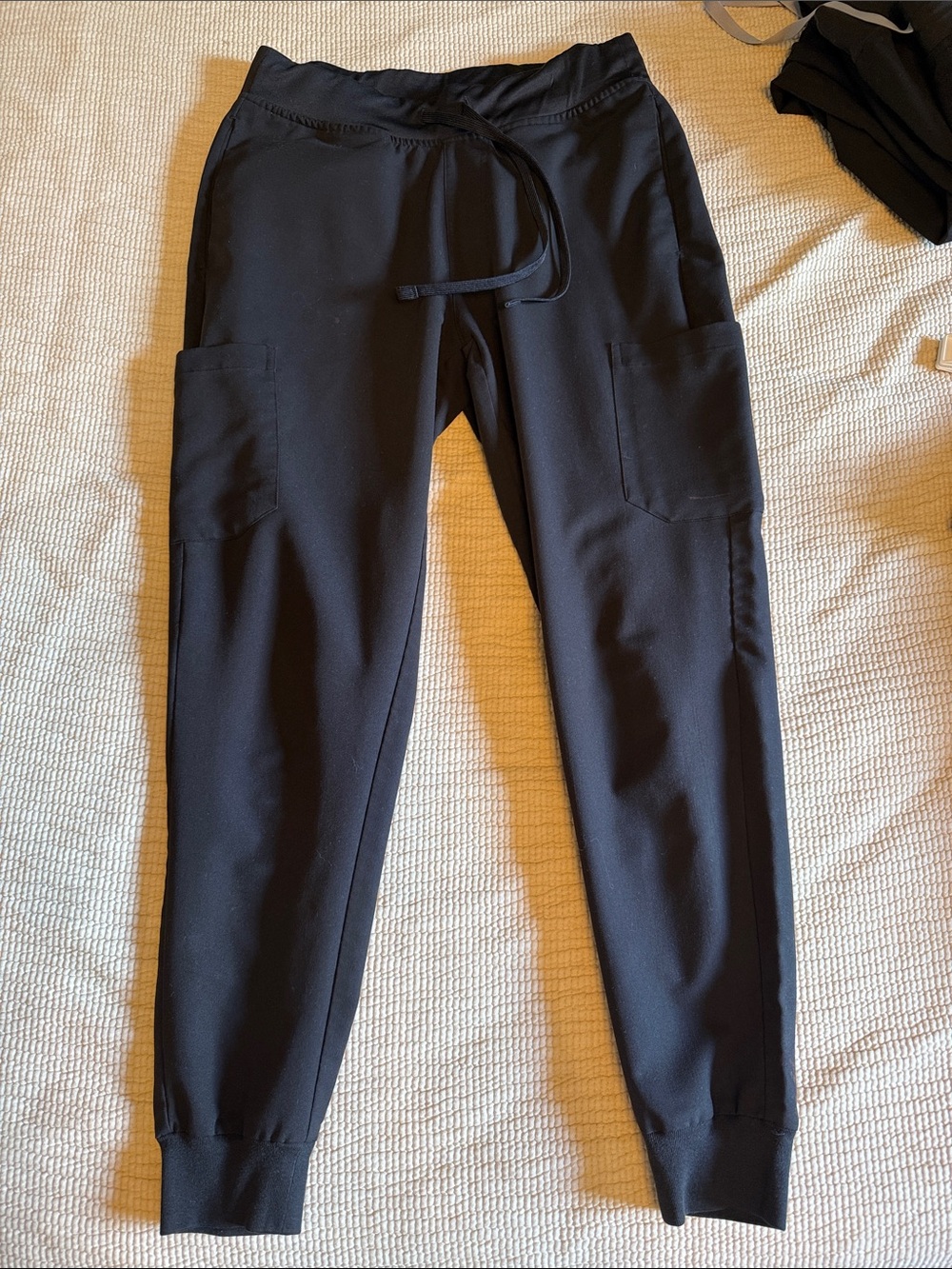 Mandala Scrubs - Black Joggers